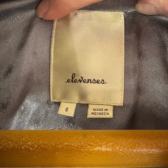 Elevenses Bristol Blue Gray Faux Fur Zip Bomber Jacket - Picture 6 of 7